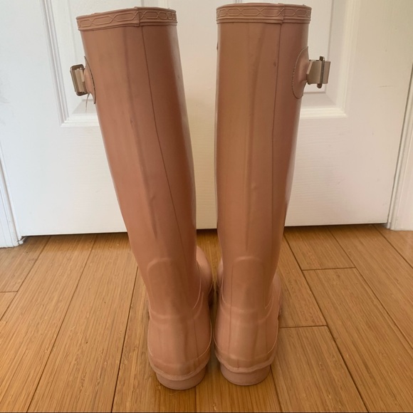 Hunter Boots Made in Scotland Light Pink Wellington Rain Boots - Picture 11 of 12